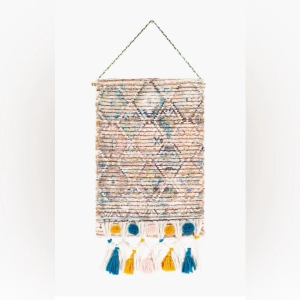 Bohemian Woven Wall Hanging with Tassels